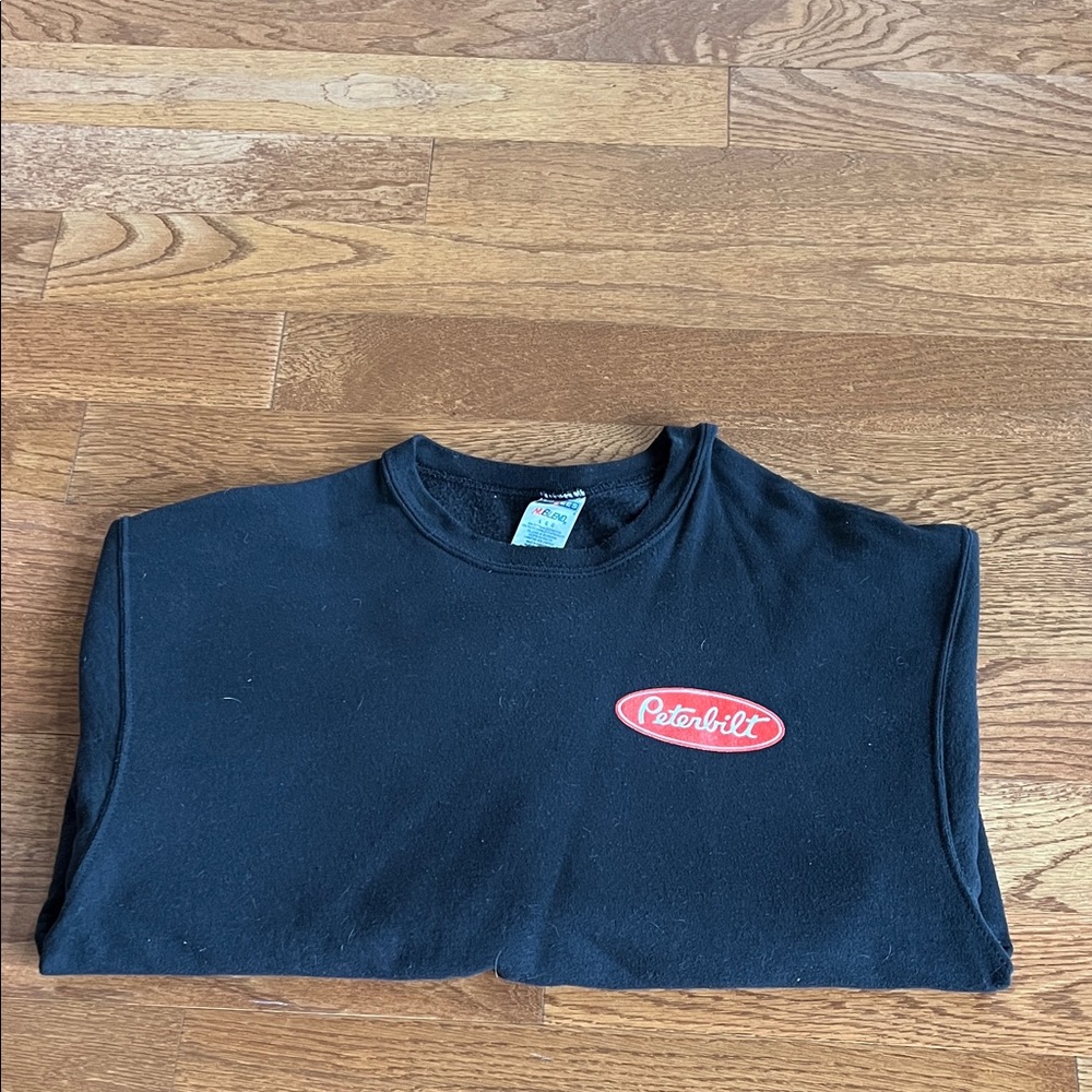 Peterbilt large Jerzees black and red crew neck sweatshirt